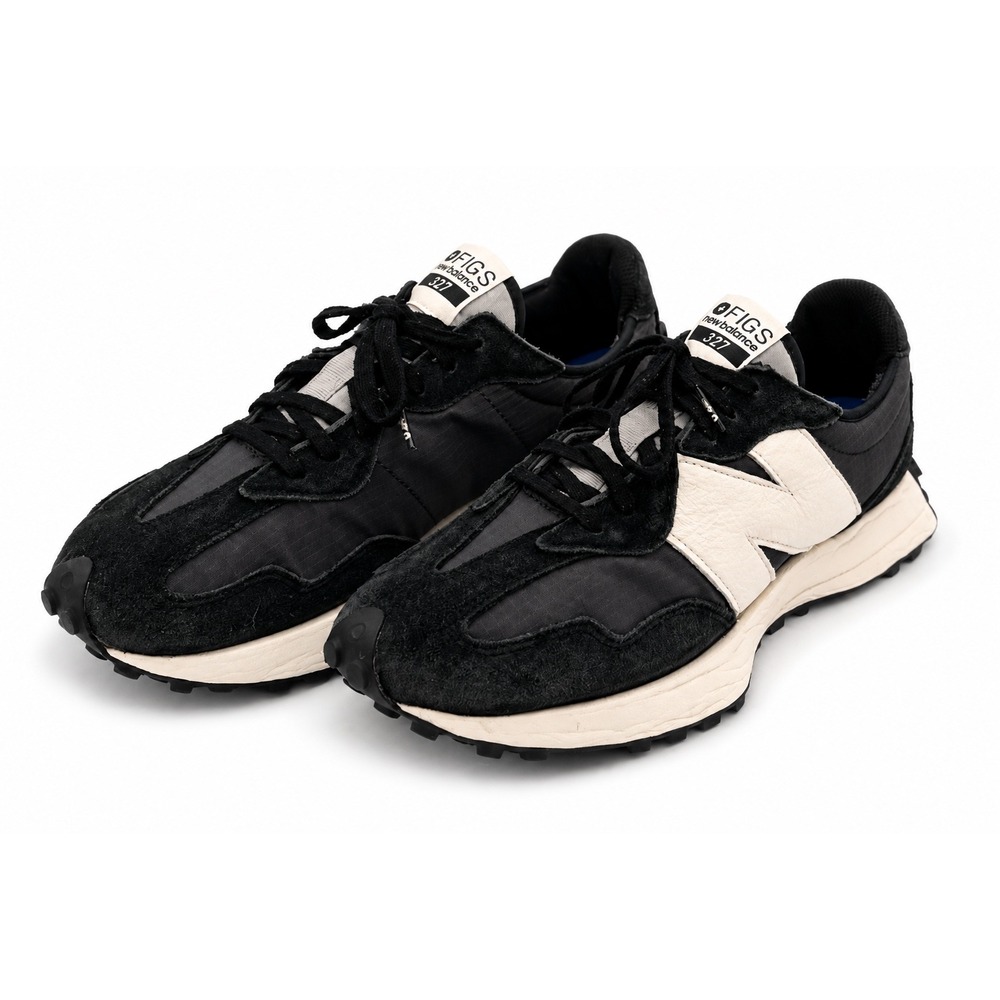 FIGS New Balance 327 Mens 11 Black Casual Lifestyle Walking Shoes Comfort U327FB